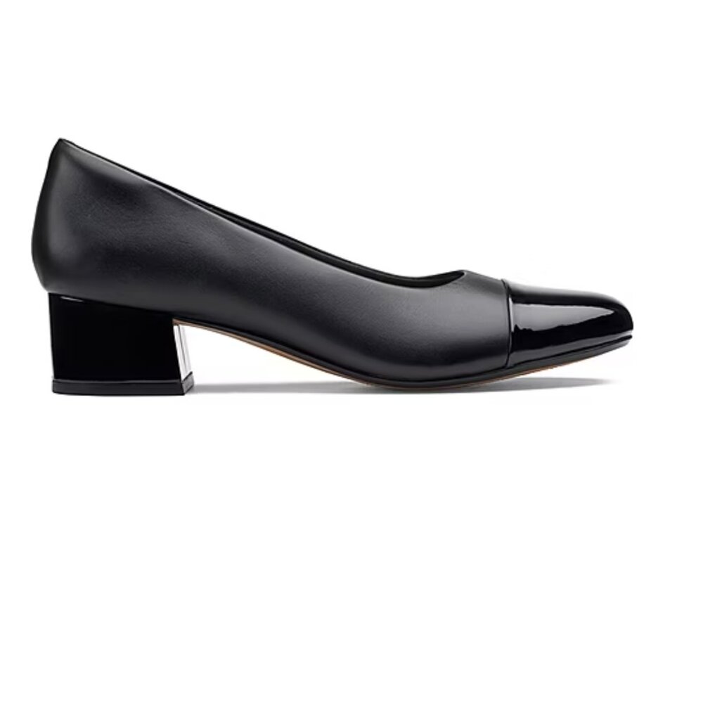 Clarks Collection Cap Toe Block Heel Pumps